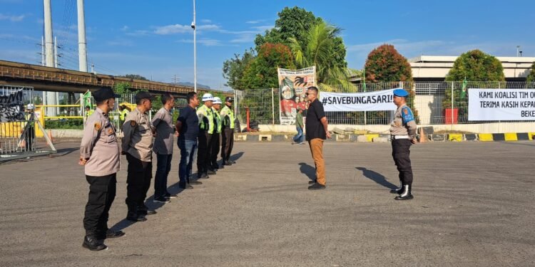 Polsek KP Banten Laksanakan Apel Pengamanan Aksi Mogok Kerja Karyawan PT. Bungasari
