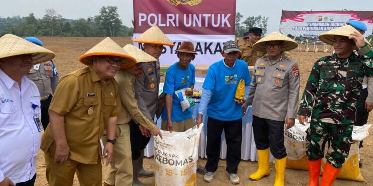 Polda Banten Bersama TNI dan Forkopimda Tanam Jagung di Lebak Dukung Swasembada Pangan 2025