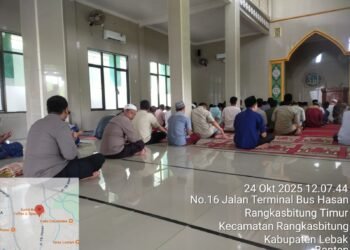 Kanit Samapta Polsek Rangkasbitung Polres Lebak Melaksanakan Giat Sholat Jumat Keliling