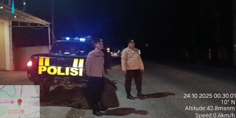 Polsek Rangkasbitung Polres Lebak Patroli Bluelight di Seputaran Jalan Cempa