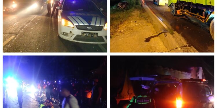 Gerak Cepat Satlantas Polres Lebak Ke TKP dan Rarai Kemacetan di Jalan Raya Nasional Ciawi  Rangkasbitung