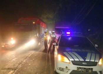 Satlantas Polres Lebak Respon Cepat Langsung Ke TKP Lakalantas di Ciawi Desa Sukamanah Tadi Malam