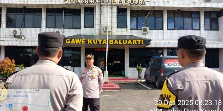 Apel Pagi dan Sispam Mako dalam Rangka Peningkatan Kesiapsiagaan Personil Polsek Balaraja Polresta Tangerang 