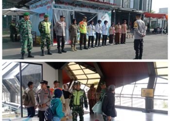 Posyan Stasiun KRL Rangkasbitung Melaksanakan Giat Apel Pagi dan Patroli Pengamanan Ops Lilin Maung 2025