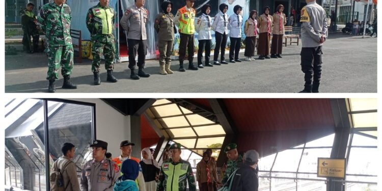 Posyan Stasiun KRL Rangkasbitung Melaksanakan Giat Apel Pagi dan Patroli Pengamanan Ops Lilin Maung 2025