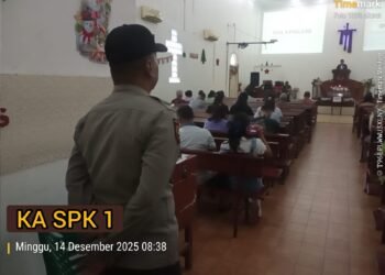 Patroli Dialogis Polsek Rangkasbitung Polres Lebak Sampaikan Pesan Kamtibmas Kepada Jamaat Gereja